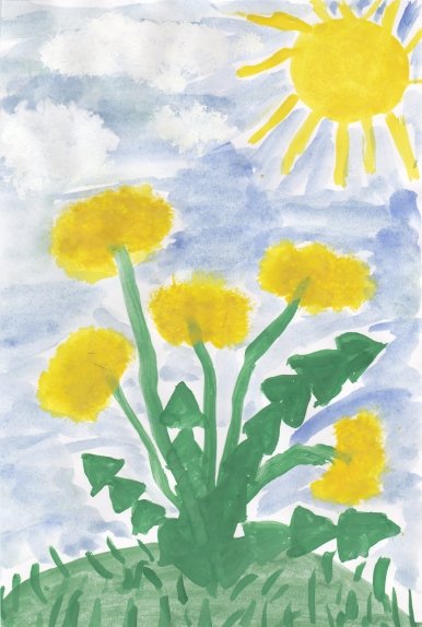 Рисование одуванчик