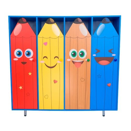 Шкаф карандаш 4 -х секционный малый двери УФ печать