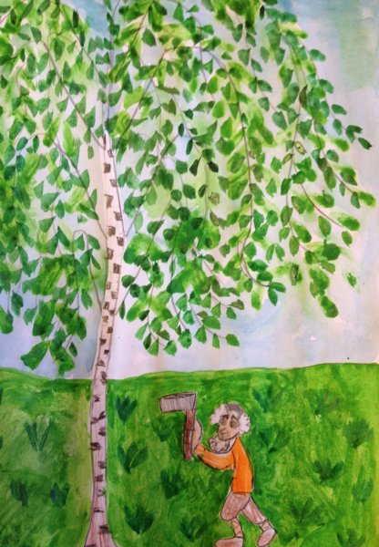 Береза мультяшная