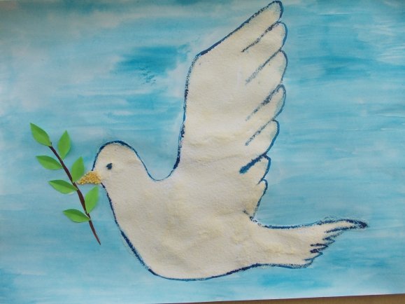 Рисование голубя мира