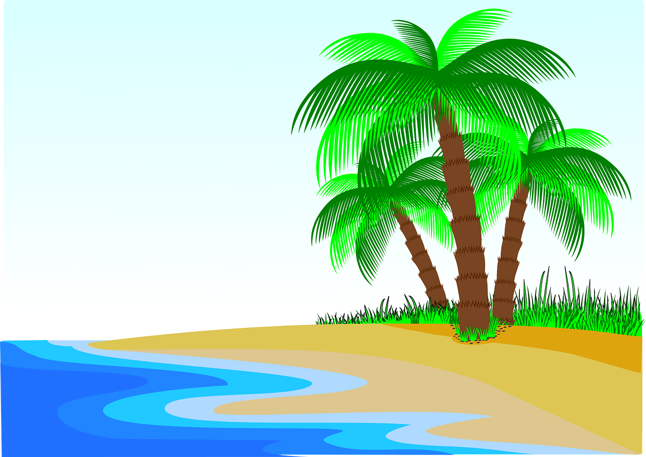 Остров с пальмами для детей