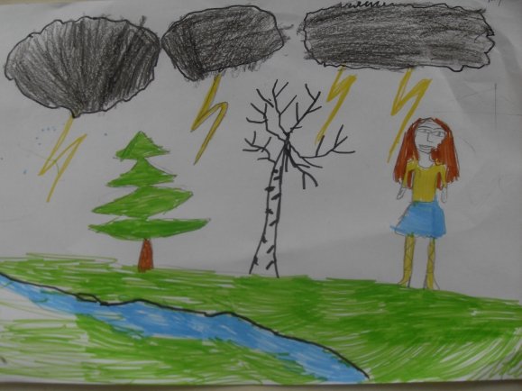 Гроза рисунок для детей