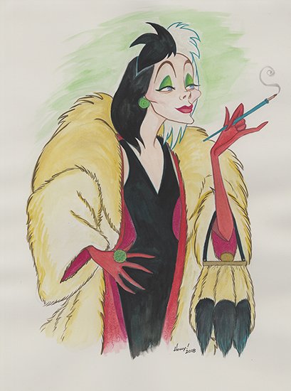 Круэлла Эмма Стоун эскизы