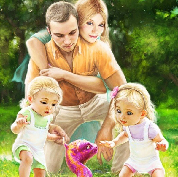Красивые иллюстрации семья