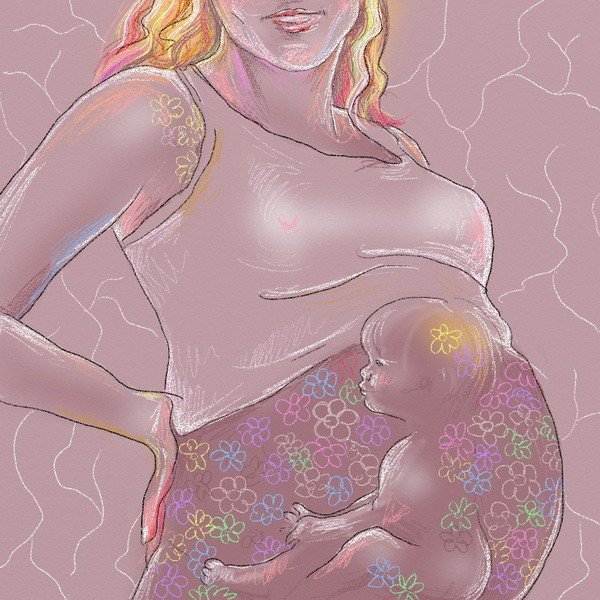 Беременная девушка арт