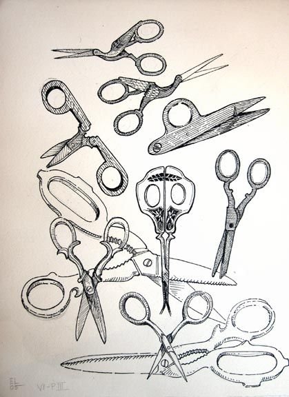 Ножницы парикмахера эскиз