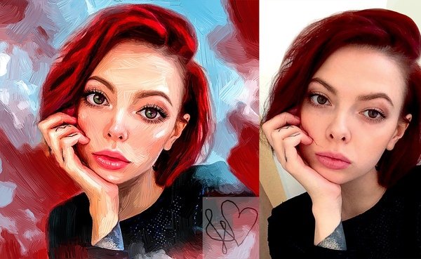 Картина в мультяшном стиле портрет