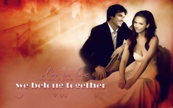 Деймон Сальваторе и Елена арт