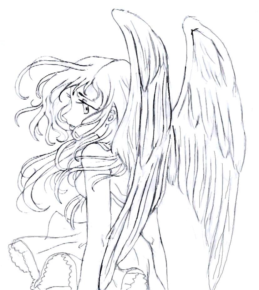 Ангел аниме рисунок (26 фото) .