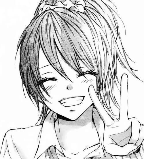 Аниме улыбка чб