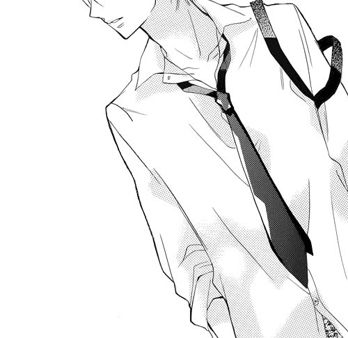 Аниме парень в рубашке с галстуком