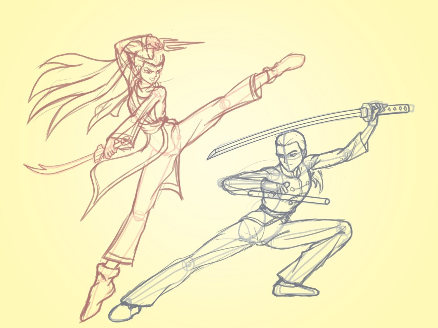 Позы для рисования бой на мечах