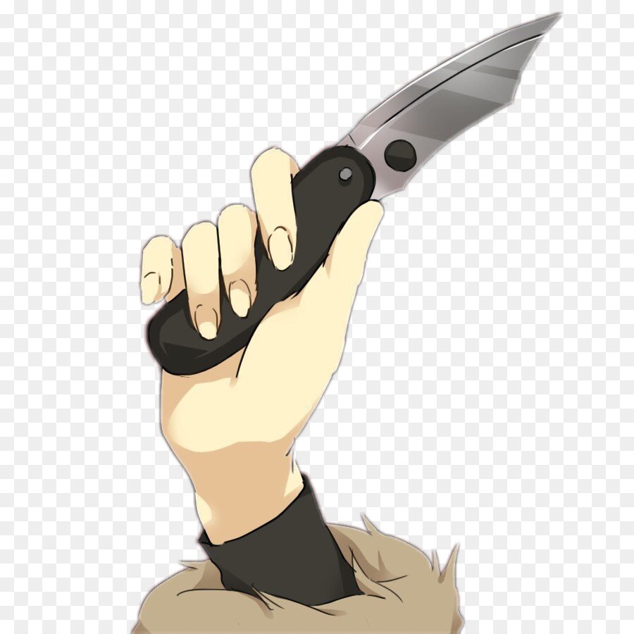 Ножевой человек. Рука держит нож.