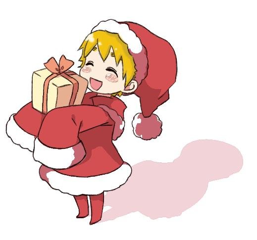 Наруто Чиби в новогодней шапочке