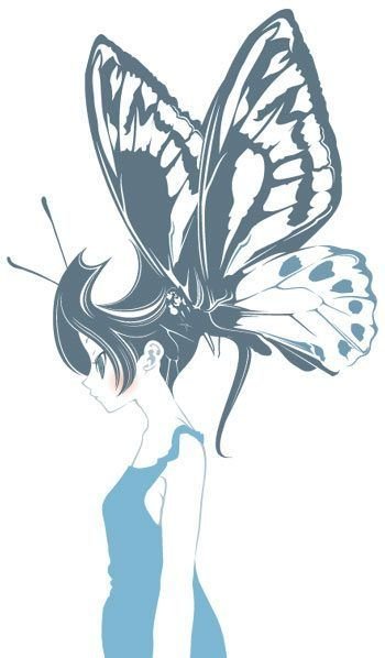 Бабочка рисунок аниме