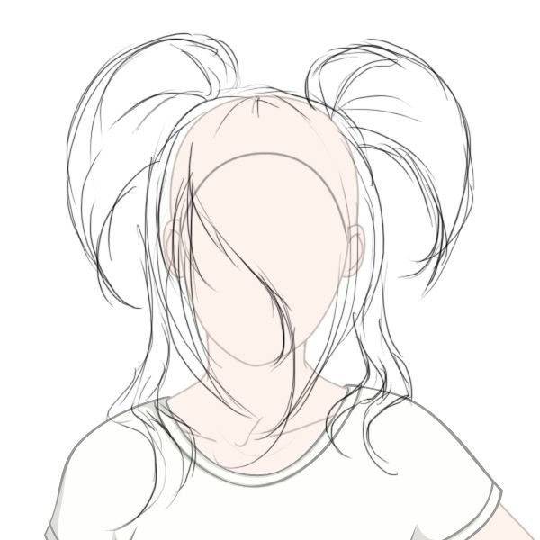 Набросок причесок аниме