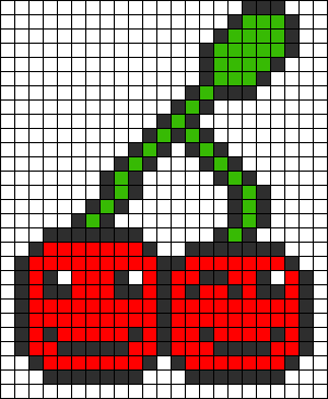 Рисунки по клеточкам фрукты легкие