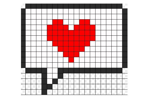 Сердечко в клеточку в тетради