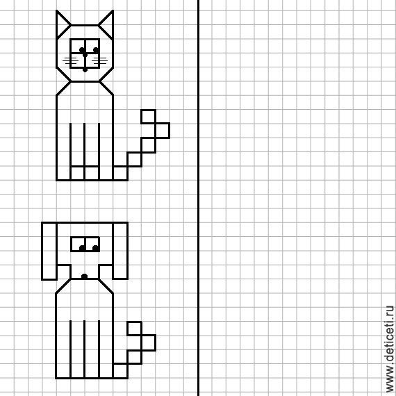 Повтори по клеточкам для детей