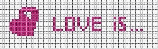 Рисунки по клеточкам с надписью Love