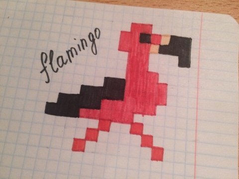Рисование по клеточкам Фламинго