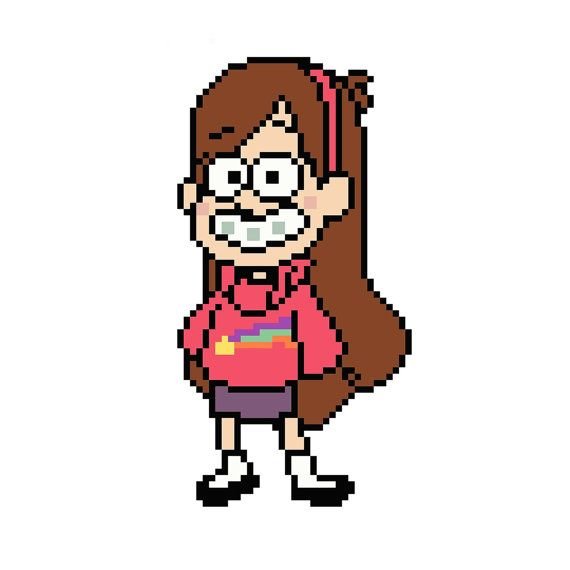 Диппер и Мейбл по клеточкам