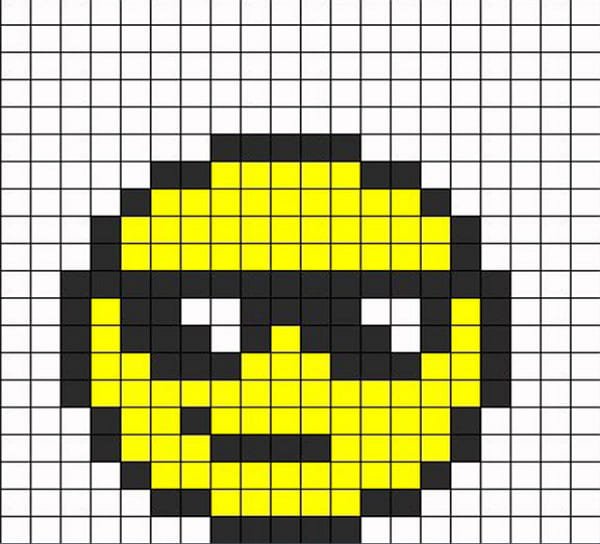 Рисовать по клеточкам в тетради смайлики