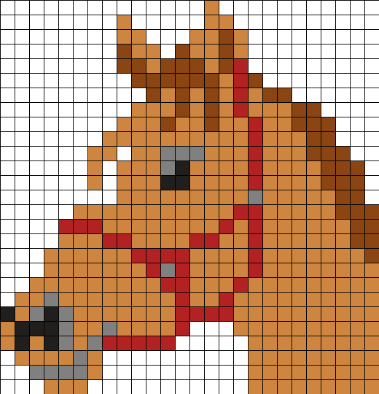 Лошадь по клеточкам в тетради