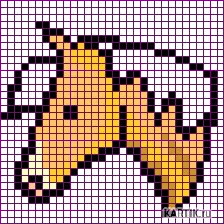 Рисование по клеточкам лошадь