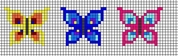 Бабочка по клеточкам легкие