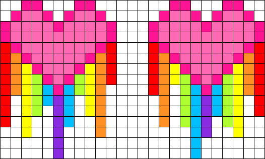 Рисунки по клеточкам в тетради радужные