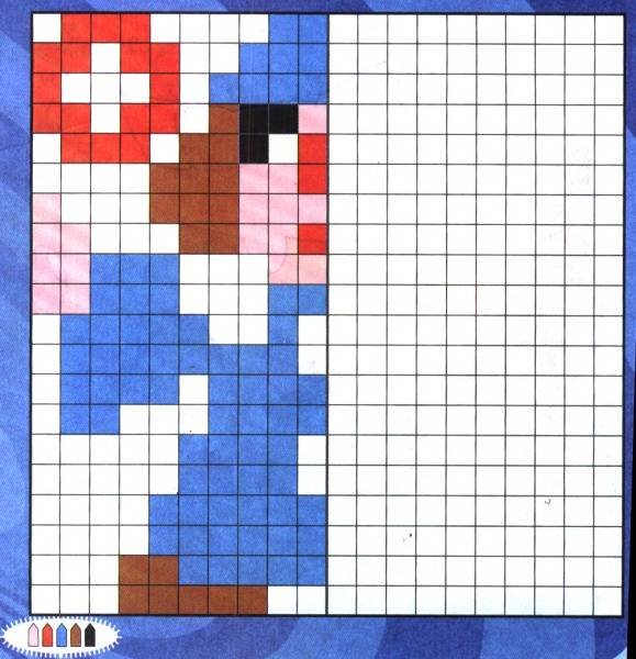 Рисунки по квадратам по клеточкам