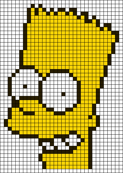 Рисование по клеточкам симпсоны