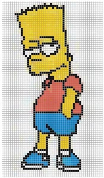 Рисование по клеточкам симпсоны