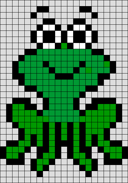 Рисование по клеточкам зеленое