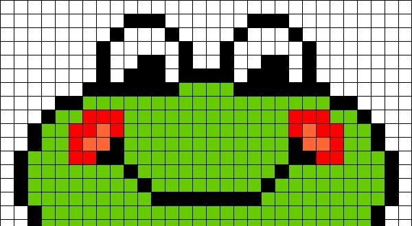 Лягушка по клеточкам маленькая