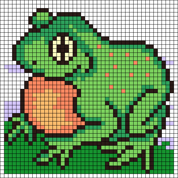 Лягушка по клеточкам в тетради