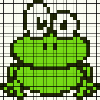 Лягушка по клеточкам в тетради