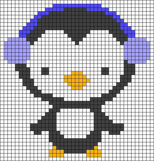 Пингвин по клеточкам