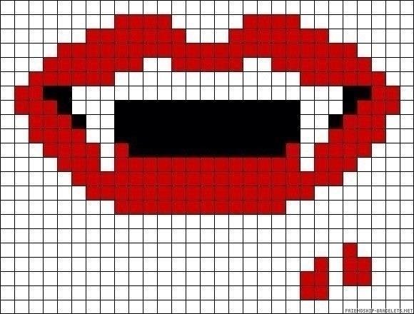 Губы по клеточкам в тетради