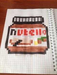 Рисунки по клеточкам в тетради Нутелла