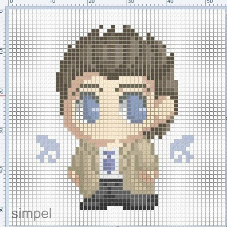 Вышивка крестиком Кастиэль сверхъестественное