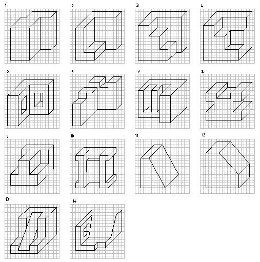 Объемные фигуры по клеткам