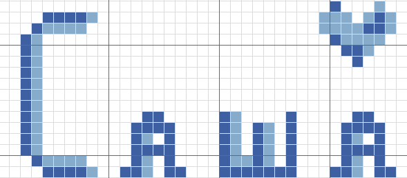 Имя Саша по клеточкам