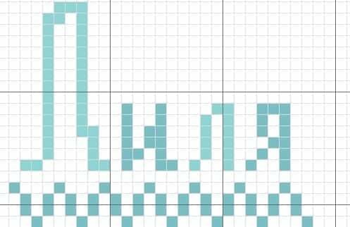 Рисовать по клеточкам имена