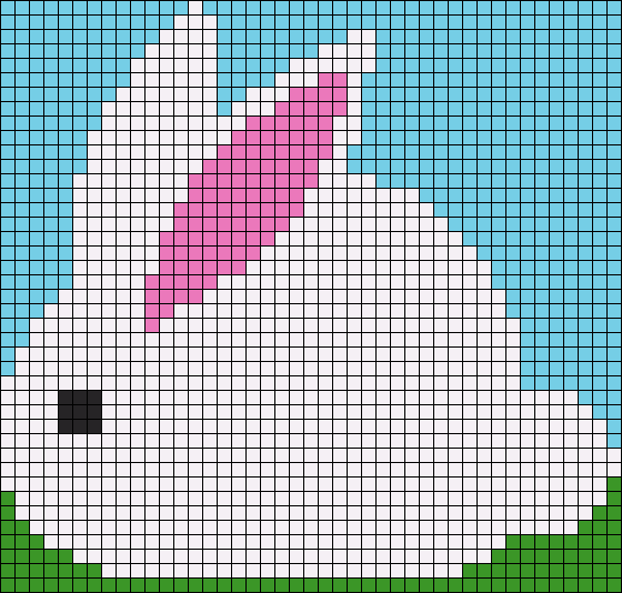 Рисование по клеточкам зайчик