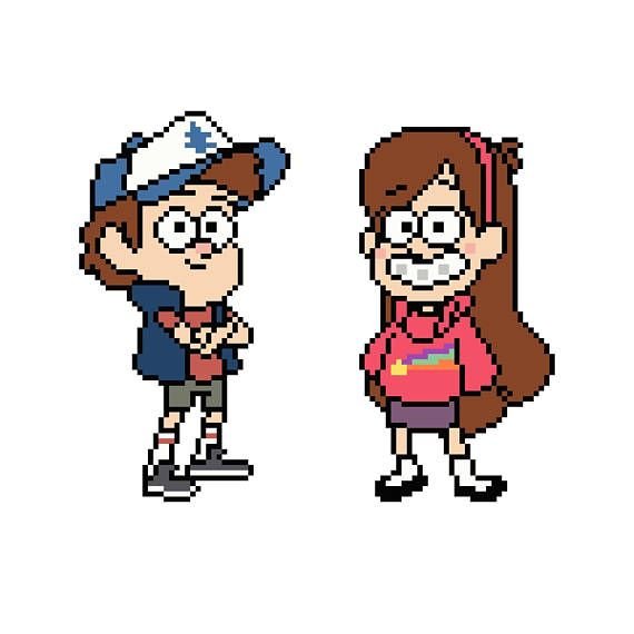 Диппер из Гравити Фолз по клеточкам