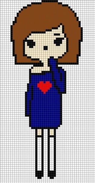 Рисунки по клеточкам люди