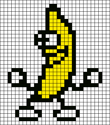 Рисование по клеткам банан