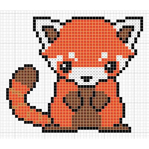 Рисование по клеточкам Лисёнок